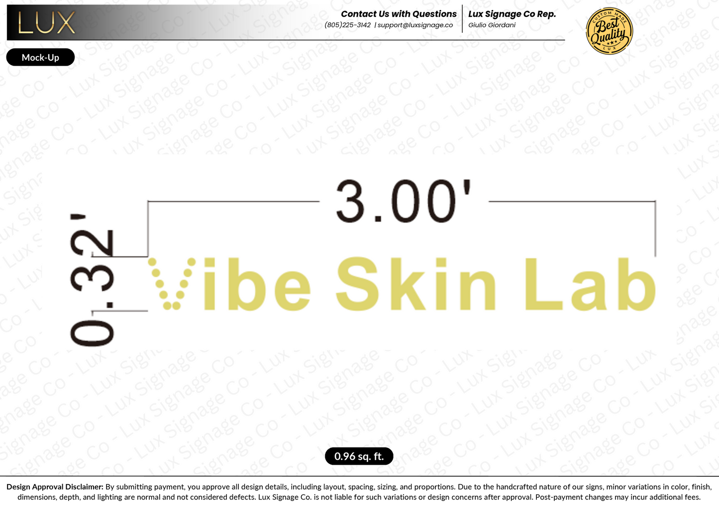 Custom Business Sign for Vibe Skin Lab