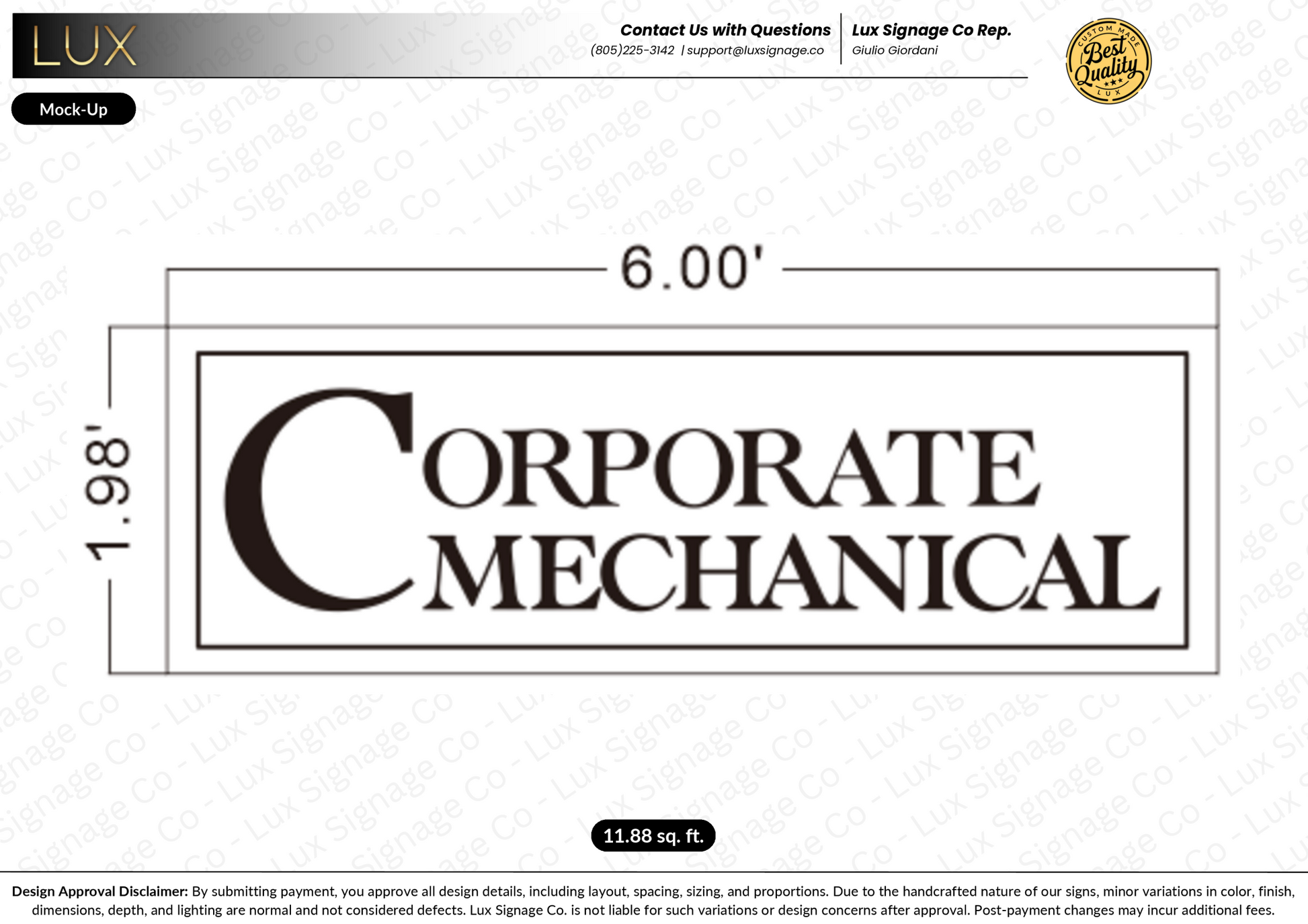 Custom Business Sign for Corporate Mechanical