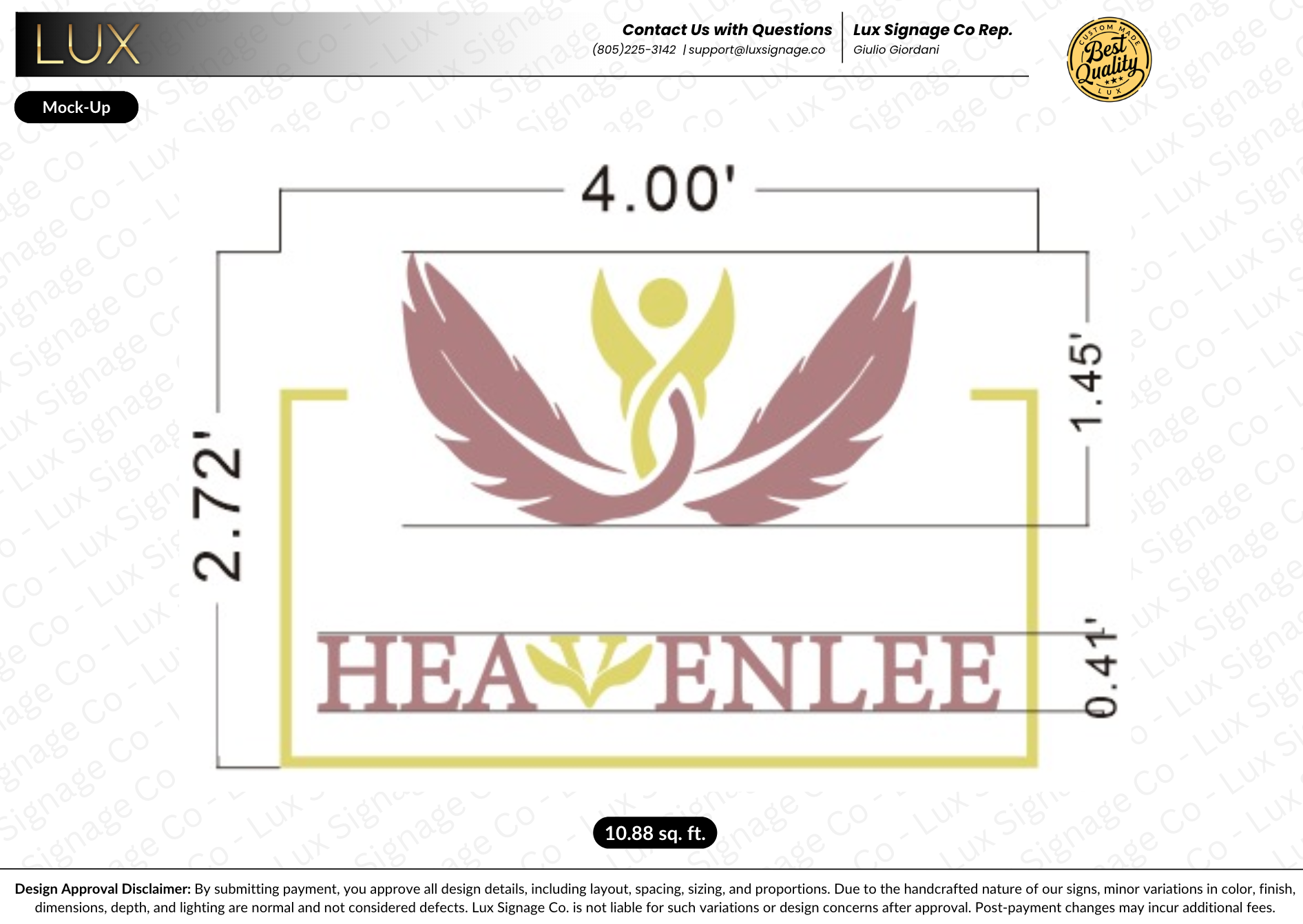 Custom Business Sign for Heavenlee