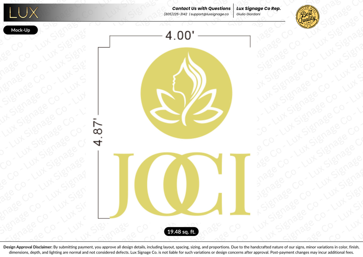 Custom Business Sign for JOCI