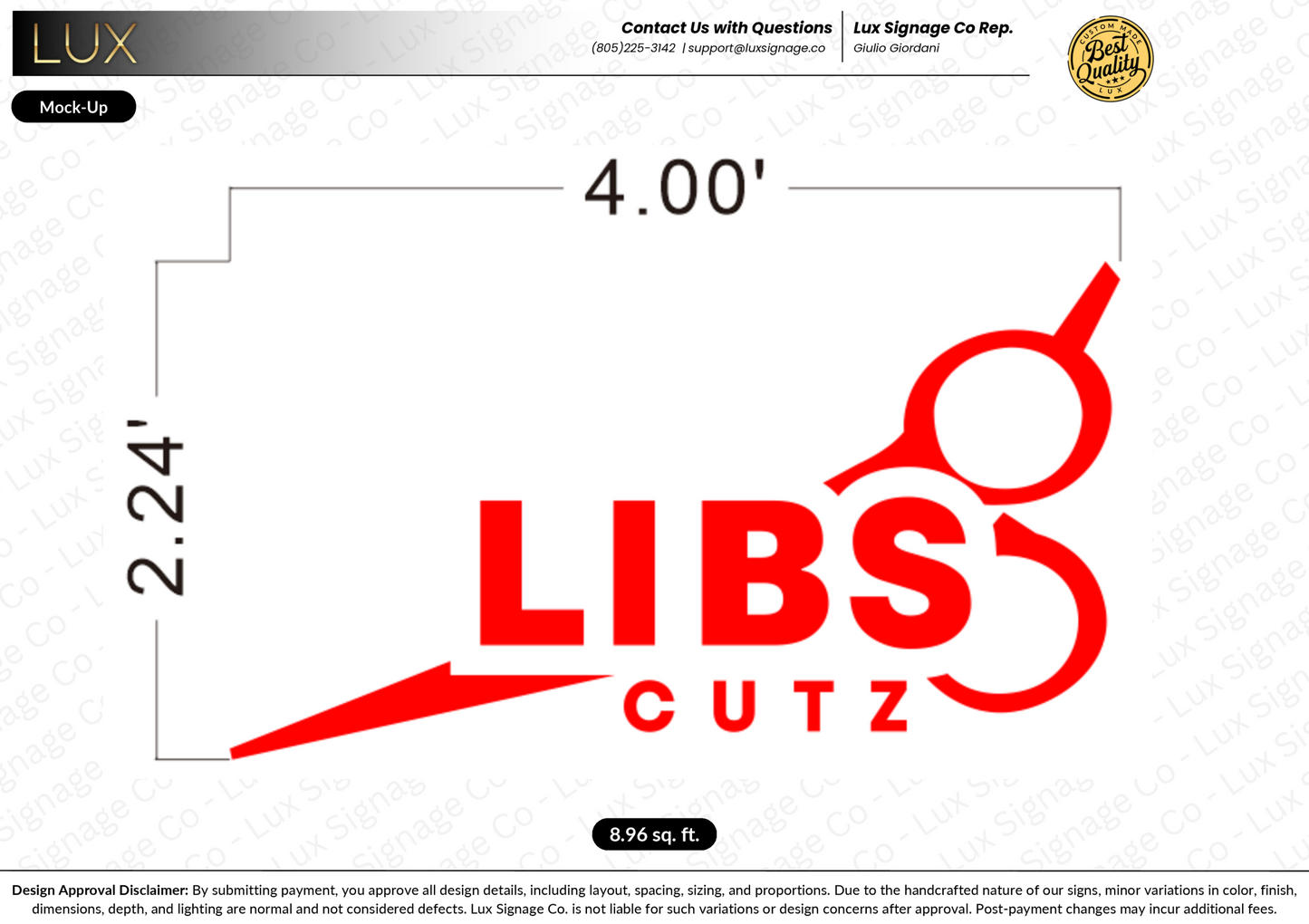 Custom Business Sign for Libs Cutz