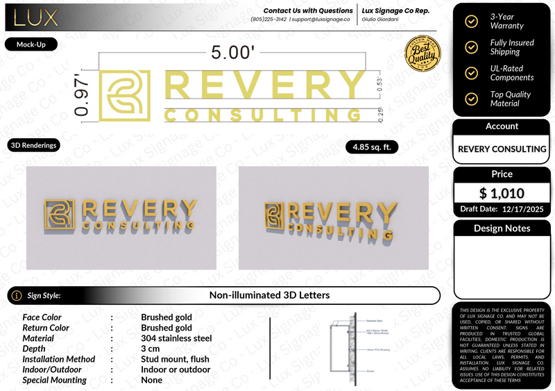 Custom Business Sign for Brandalyn - REVERY