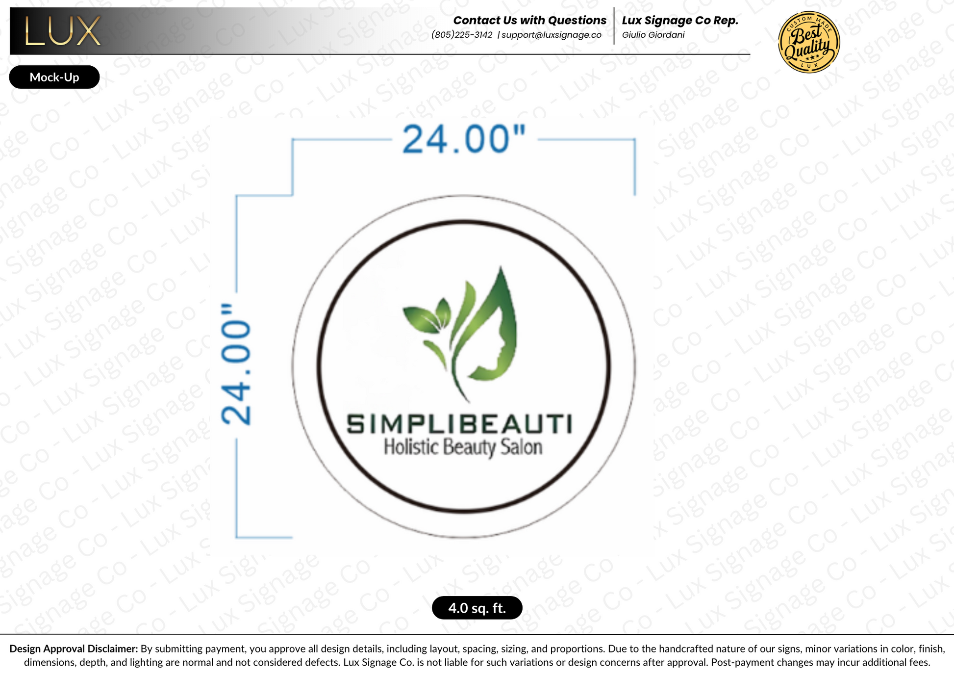 Custom Business Sign for SimpliBeauti
