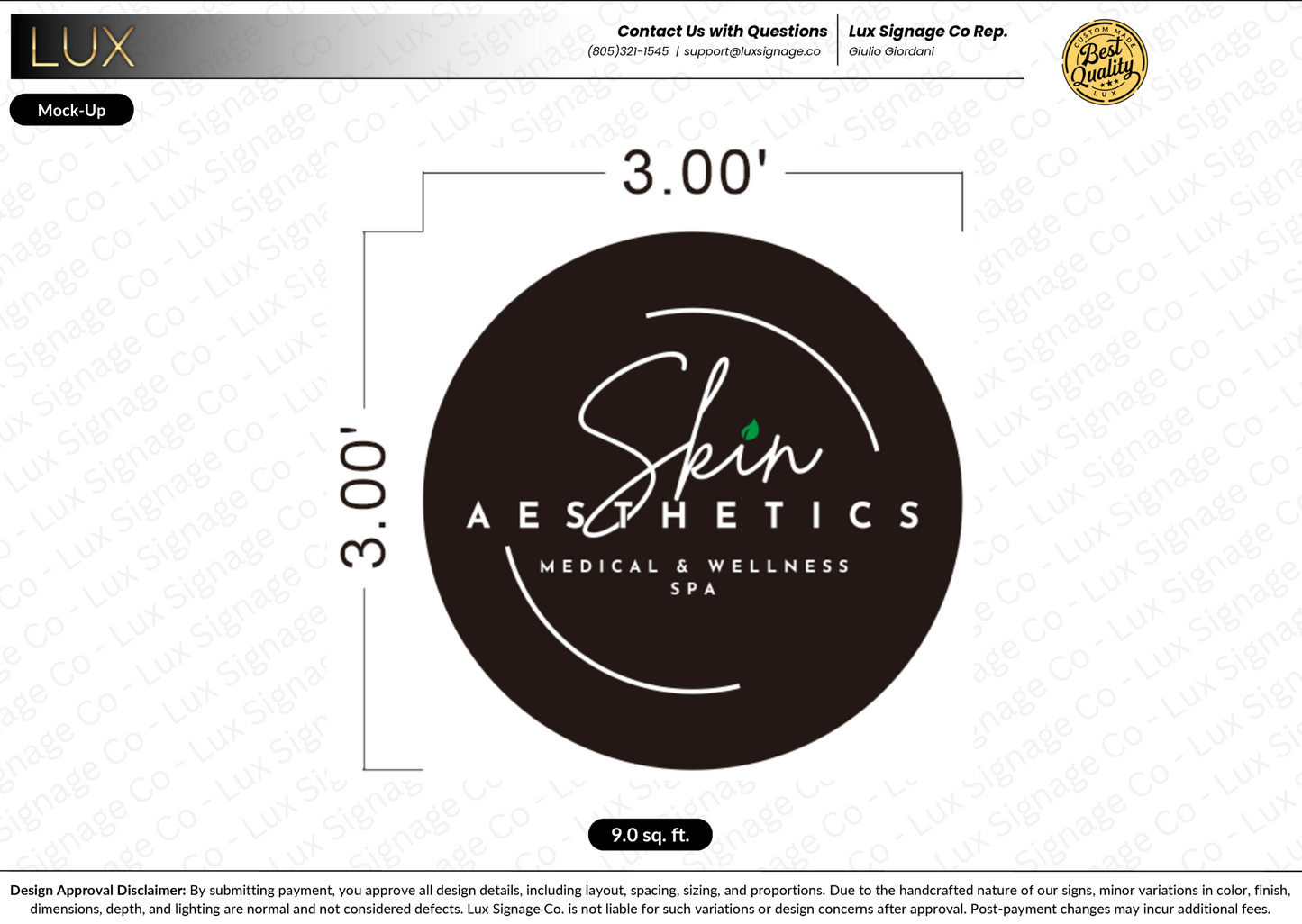 Custom Business Sign for Skin Aesthetics