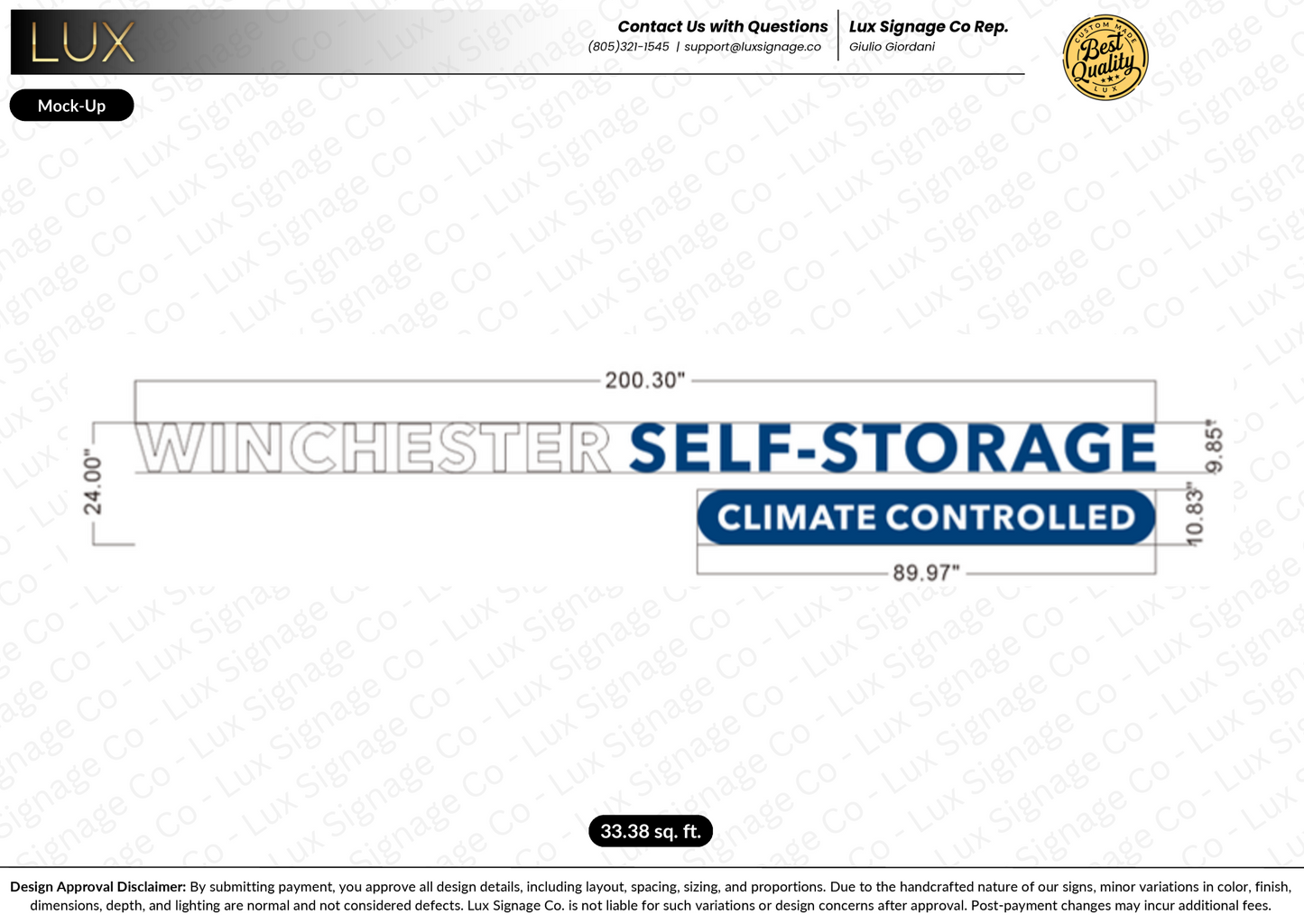 Custom Business Sign for Winchester Self-Storage