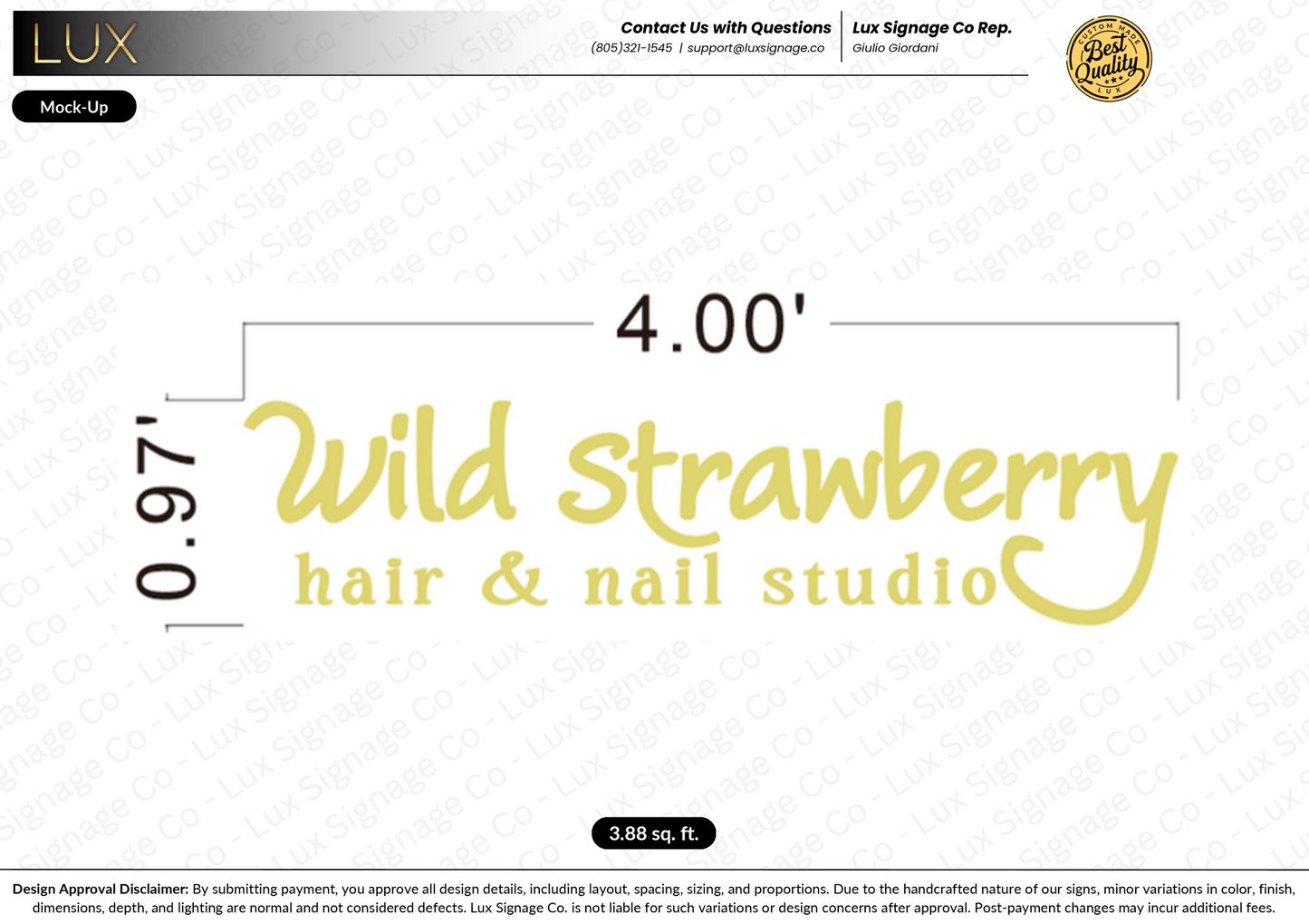Custom Business Sign for Wild Strawberry