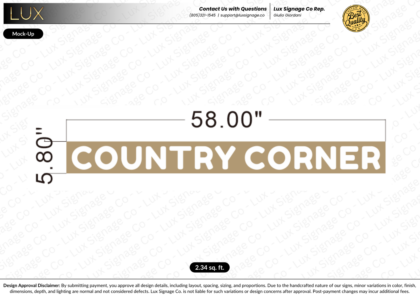 Custom Business Sign for Country Corner