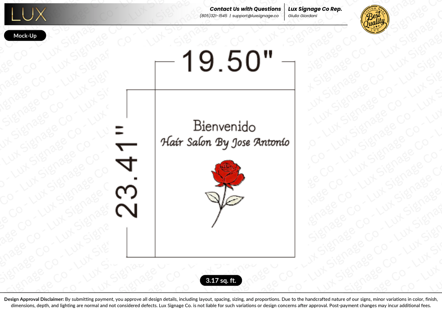 Custom Business Sign for Bienvenido