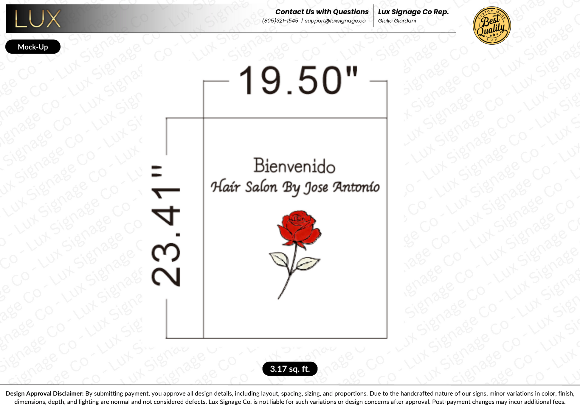 Custom Business Sign for Bienvenido