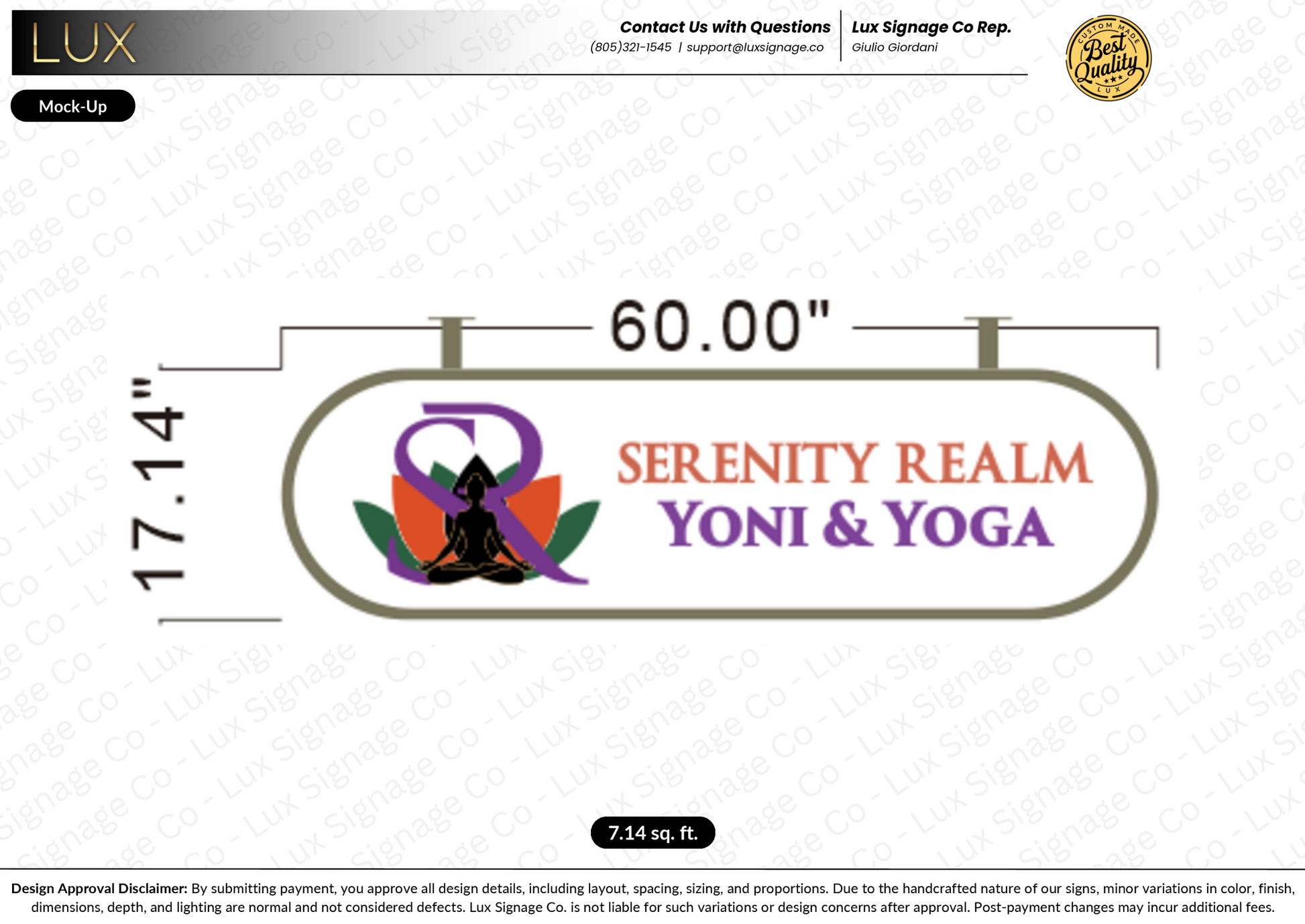 Custom Business Sign for Serenity Realm