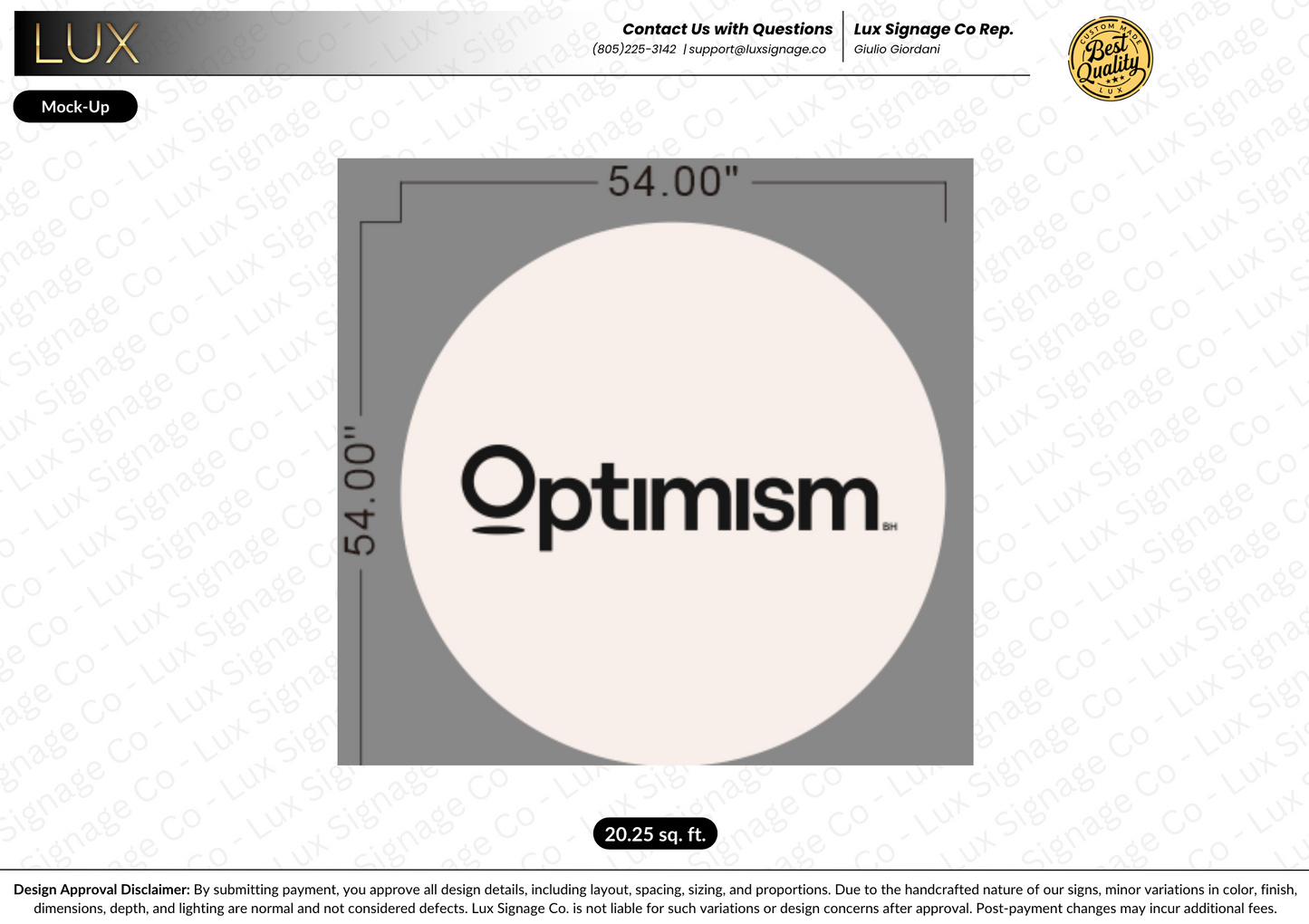 Custom Business Sign for Optimism