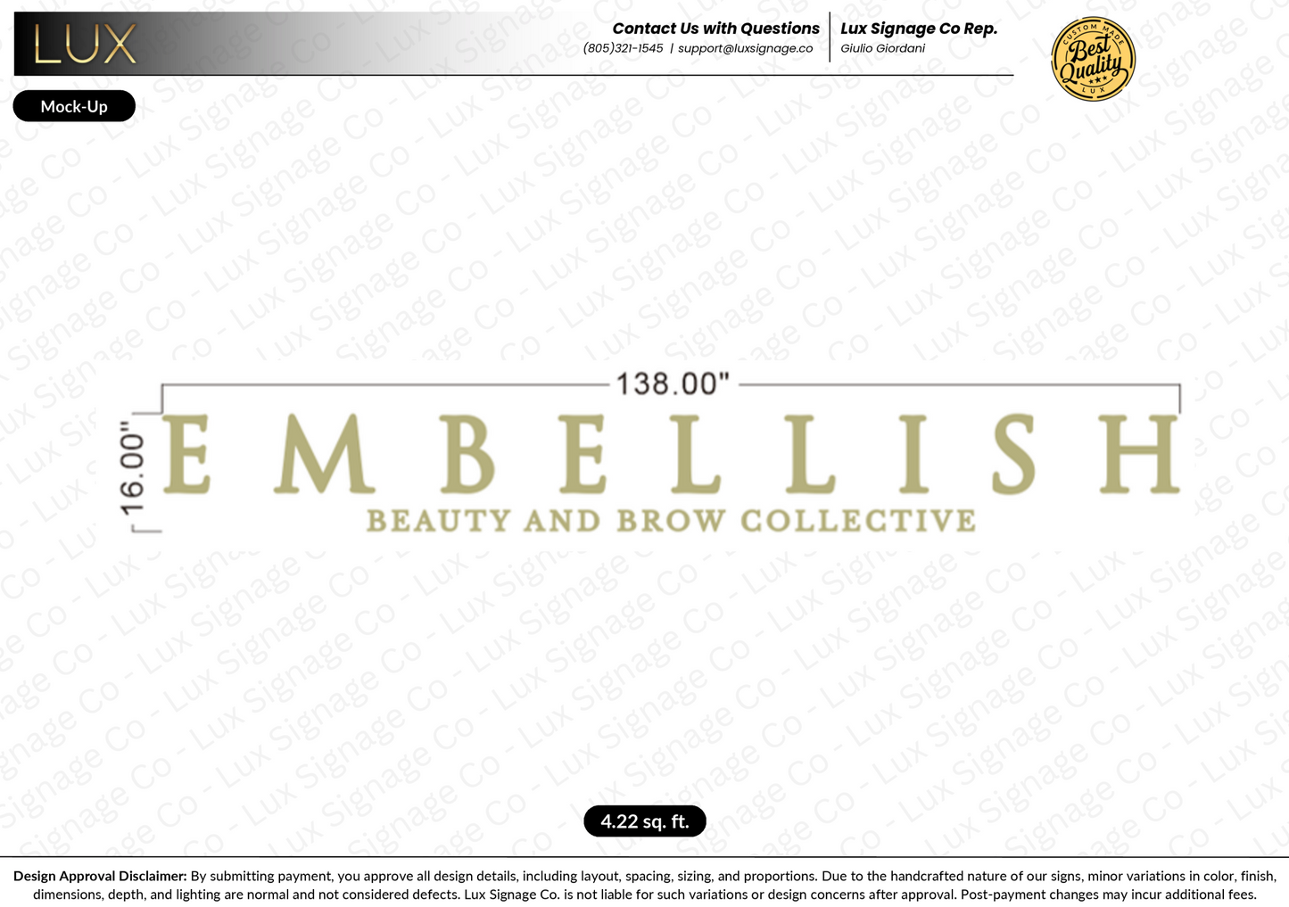 Custom Business Sign for Embellish