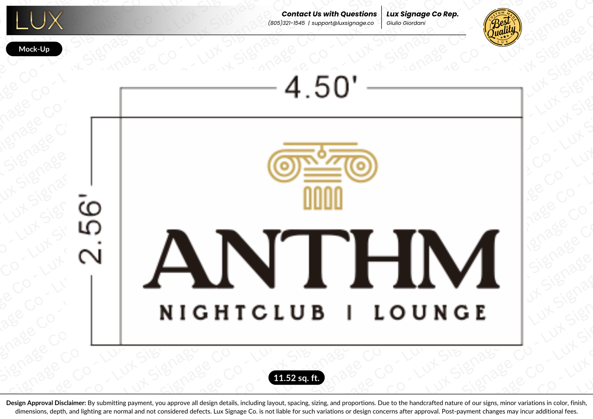Custom Business Sign for Anthm