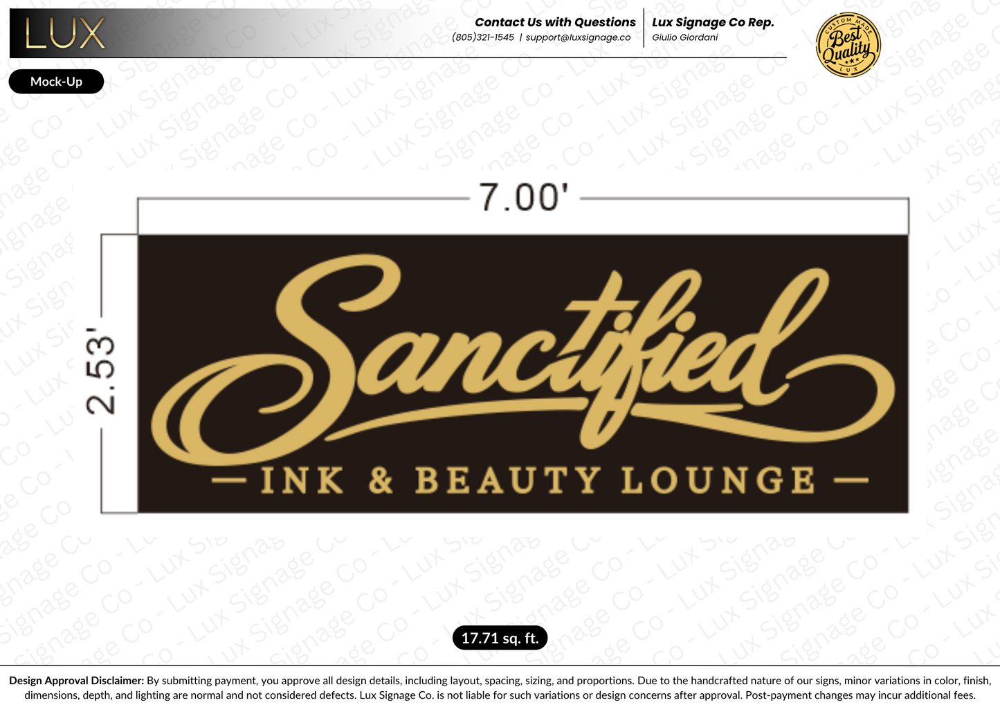 Custom Business Sign for Sanctified
