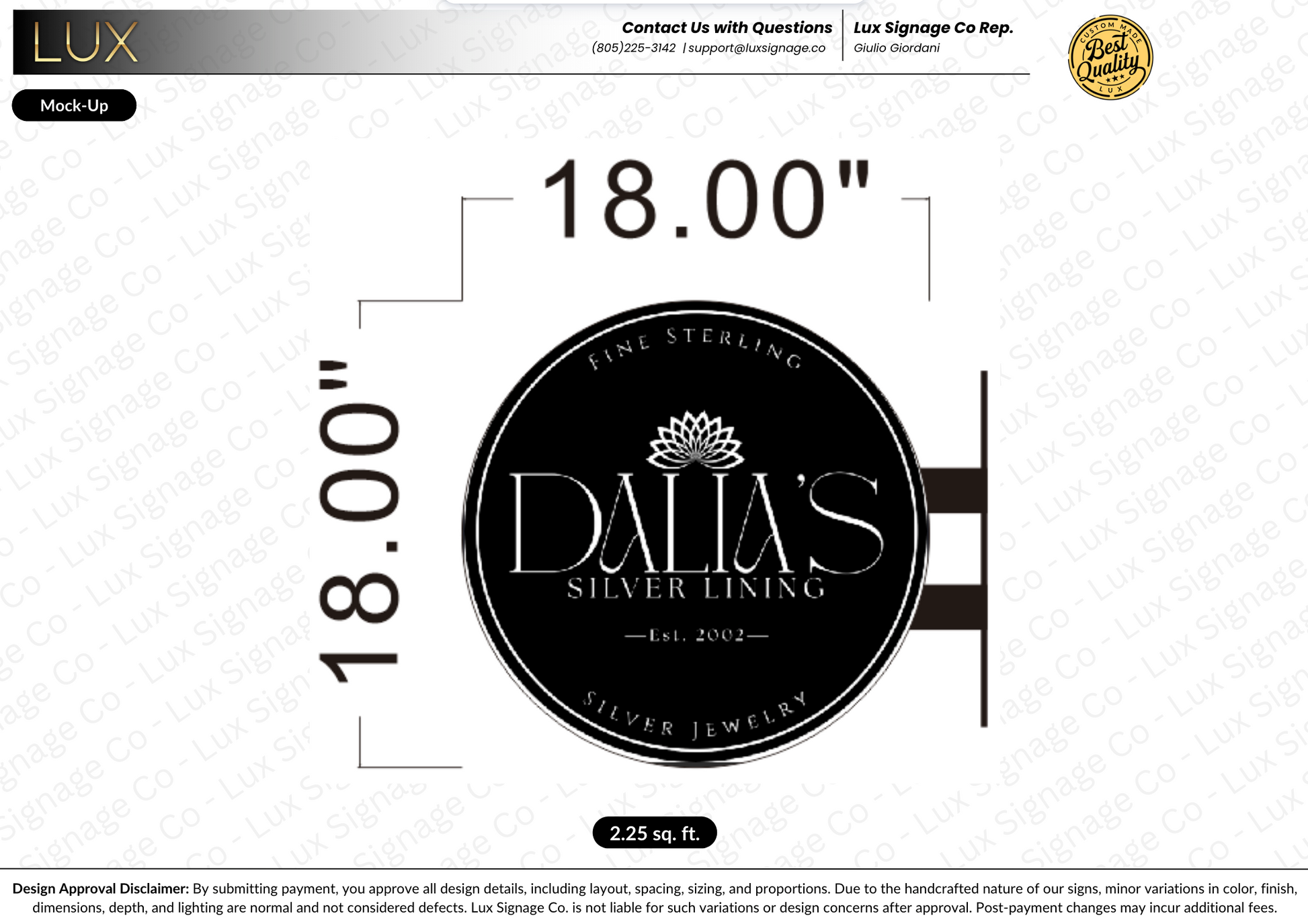 Custom Business Sign for Dalia's