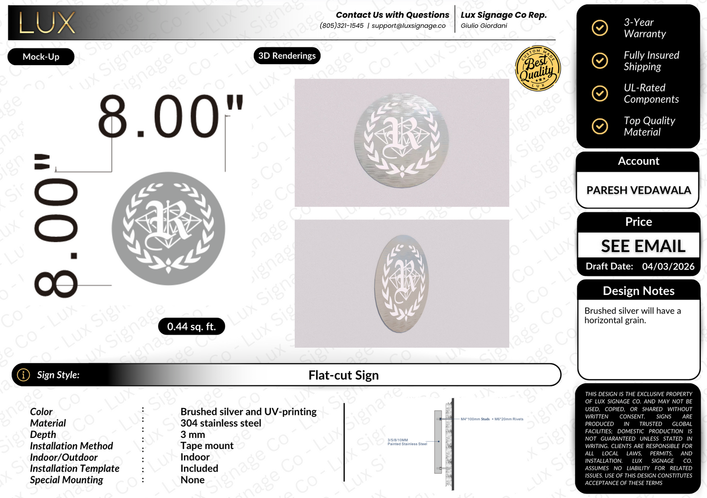 Custom Business Sign for Ruchi Gems