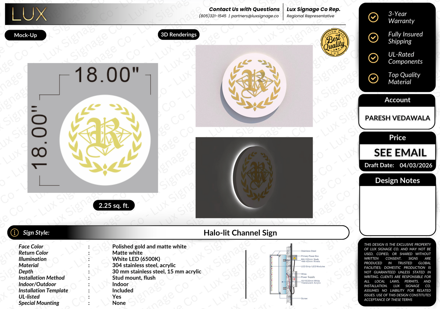 Custom Business Sign for Ruchi Gems