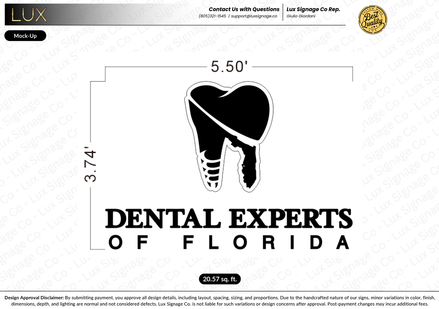 Custom Business Sign for Dental Experts of Florida