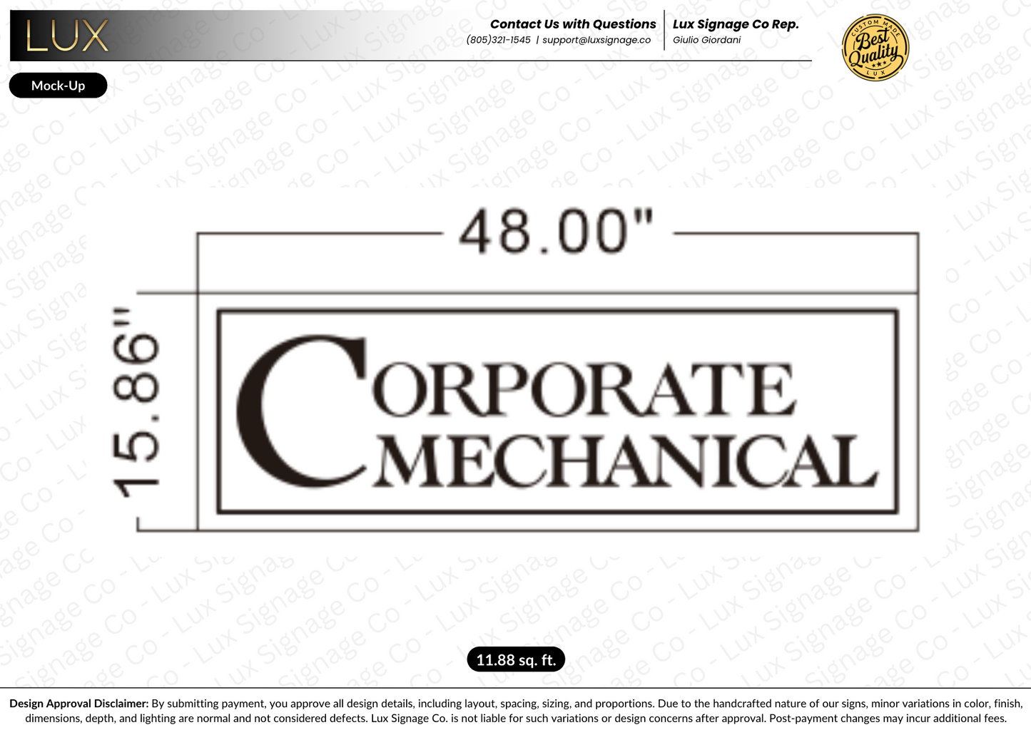 Custom Business Sign for Corporate Mechanical