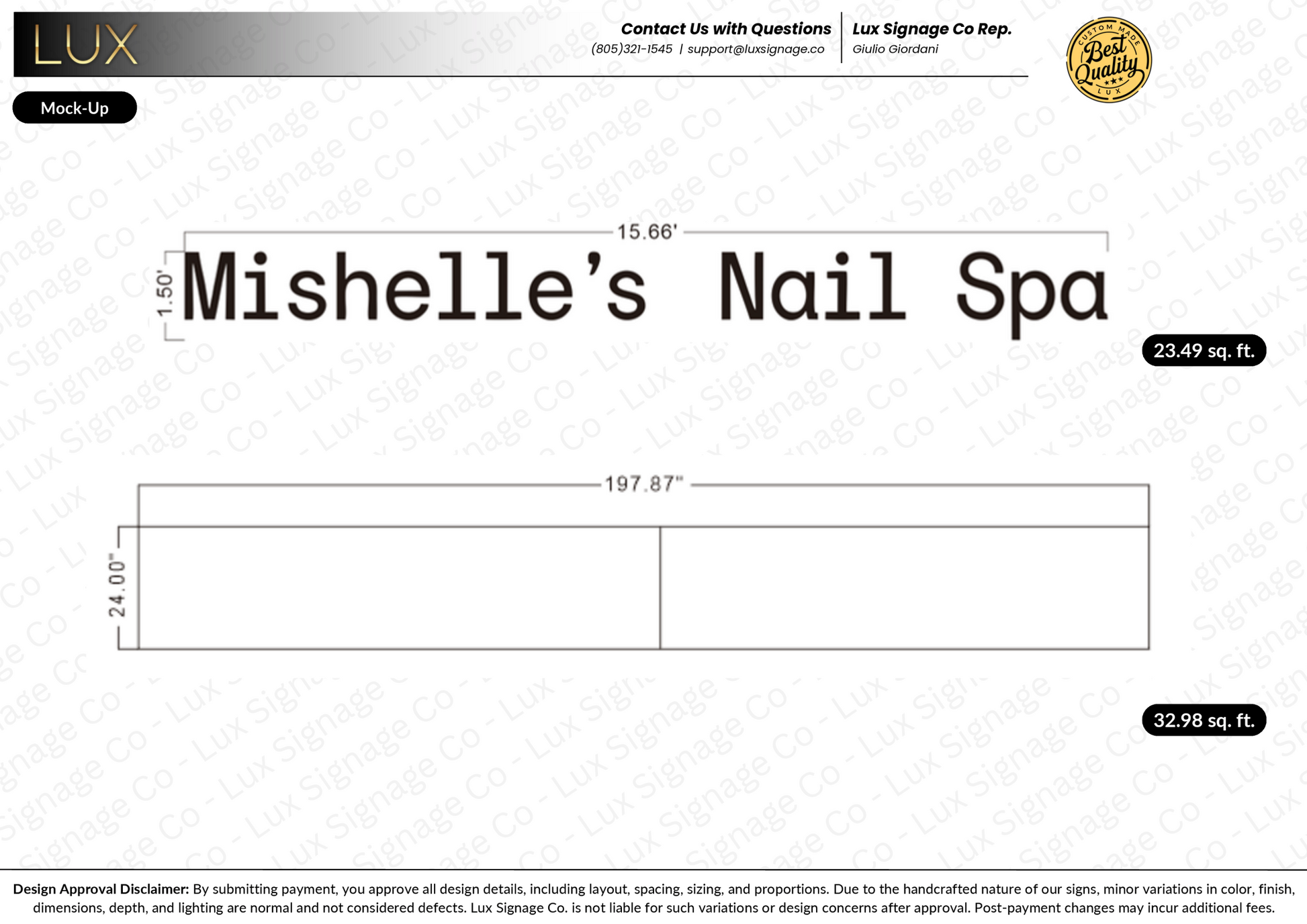 Custom Backboard for Mishelle's Nail Spa