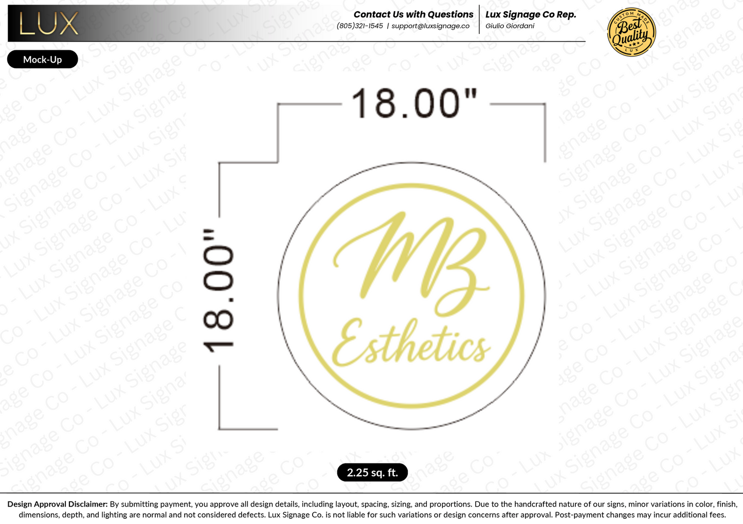 Custom Business Sign for MB Esthetics