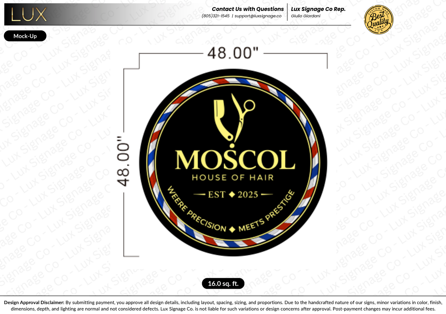 Custom Business Sign for Moscol