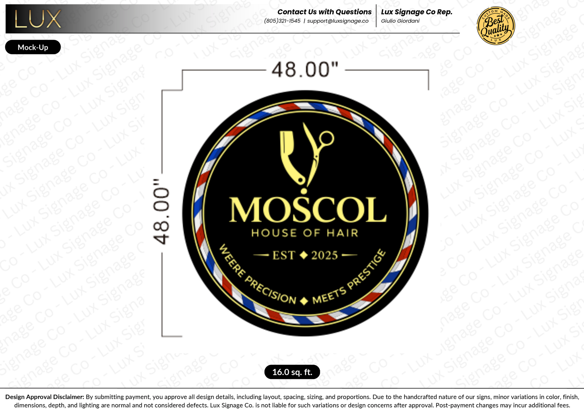 Custom Business Sign for Moscol