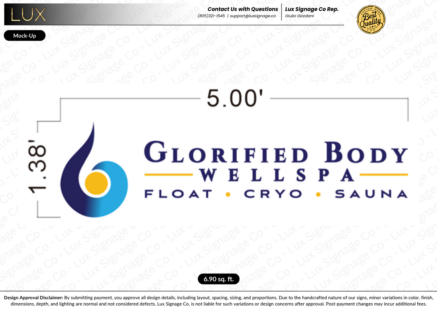Custom Business Sign for Glorified Body Wellspa