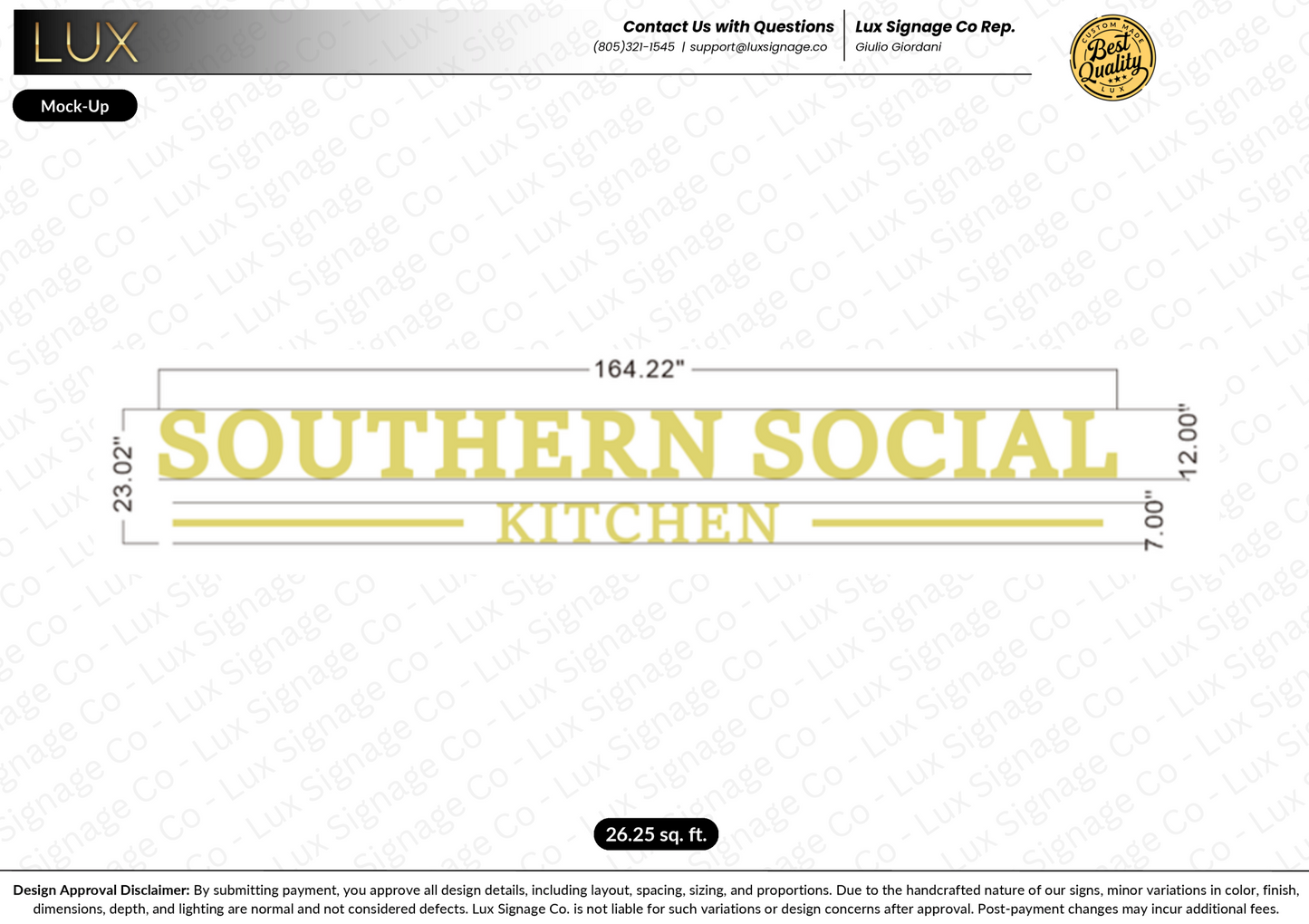 Custom Business Sign for Southern Social