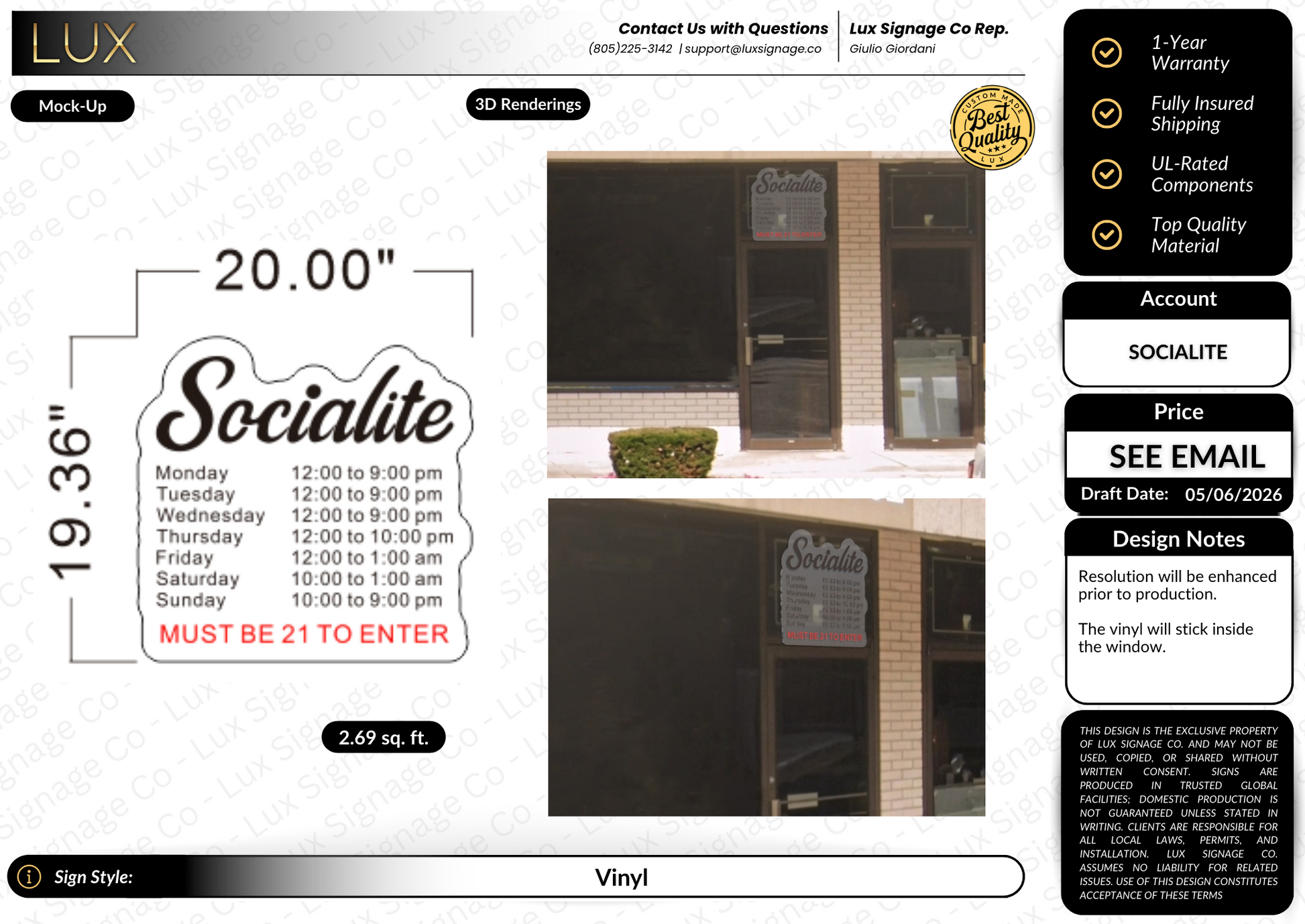 Custom Vinyl for Socialite