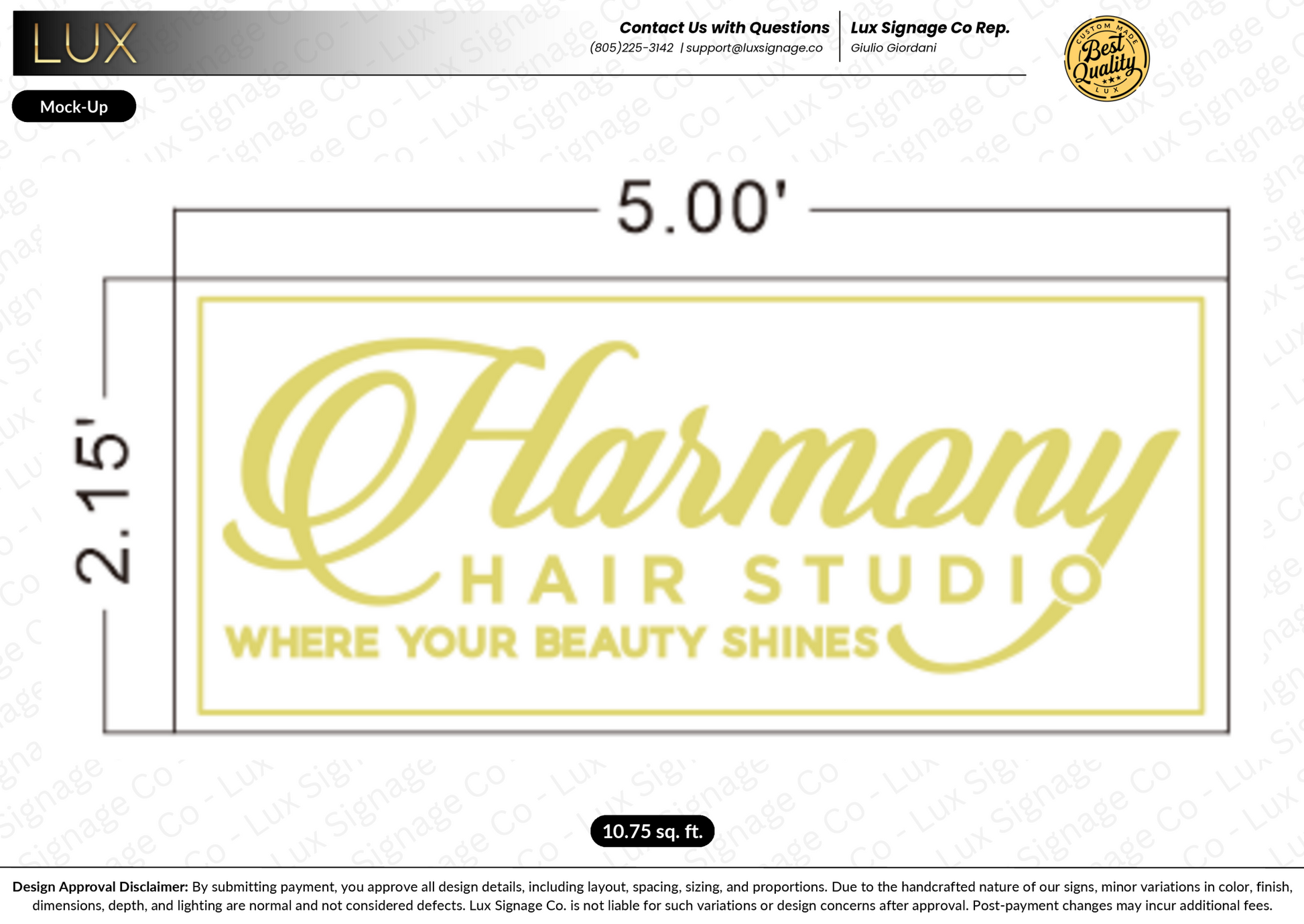 Custom Business Sign for Harmony Hair Studio