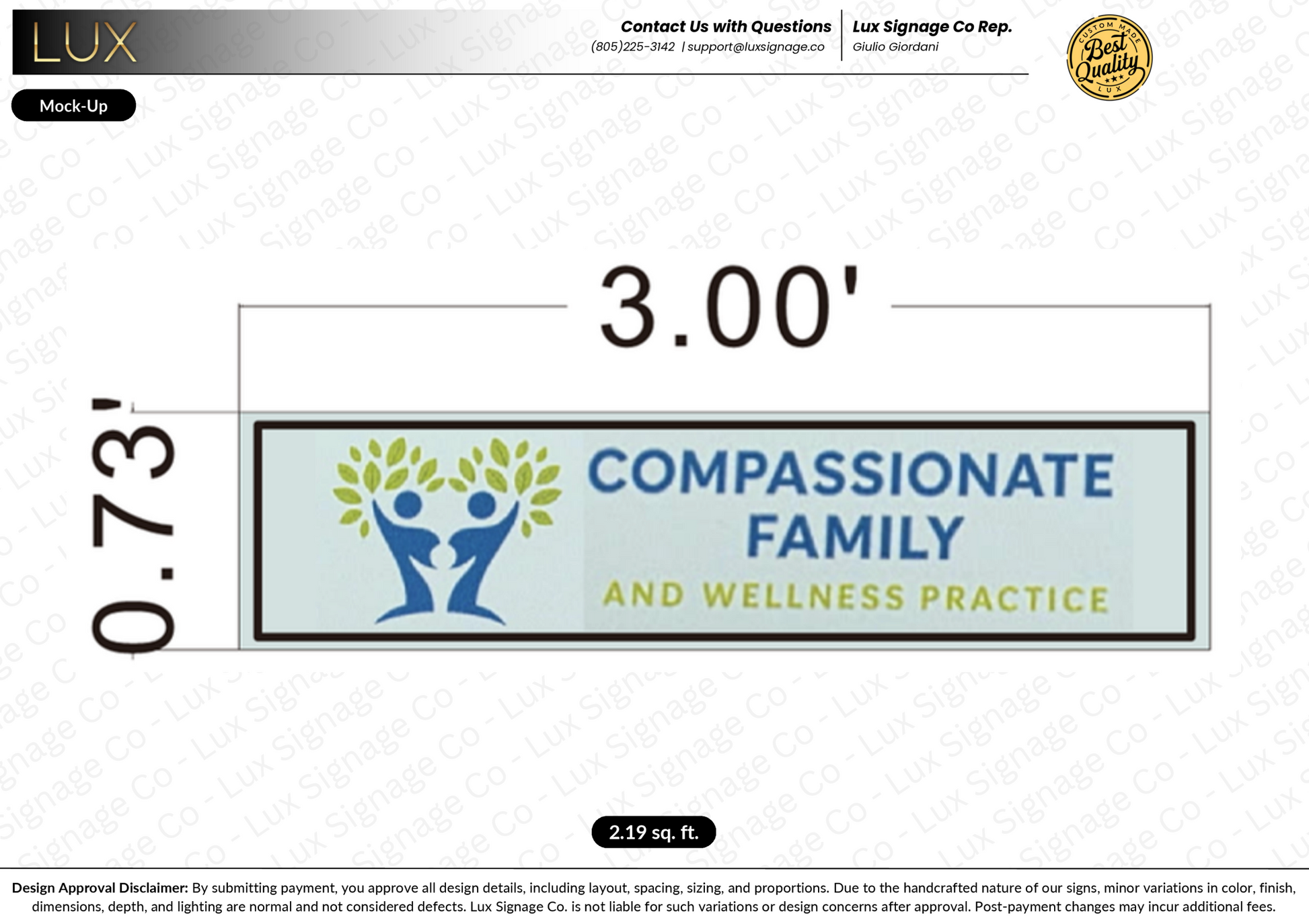 Custom Business Sign for Compassionate Family