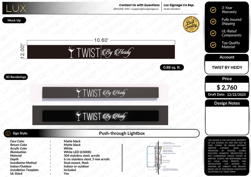 Custom Business Sign for Twist