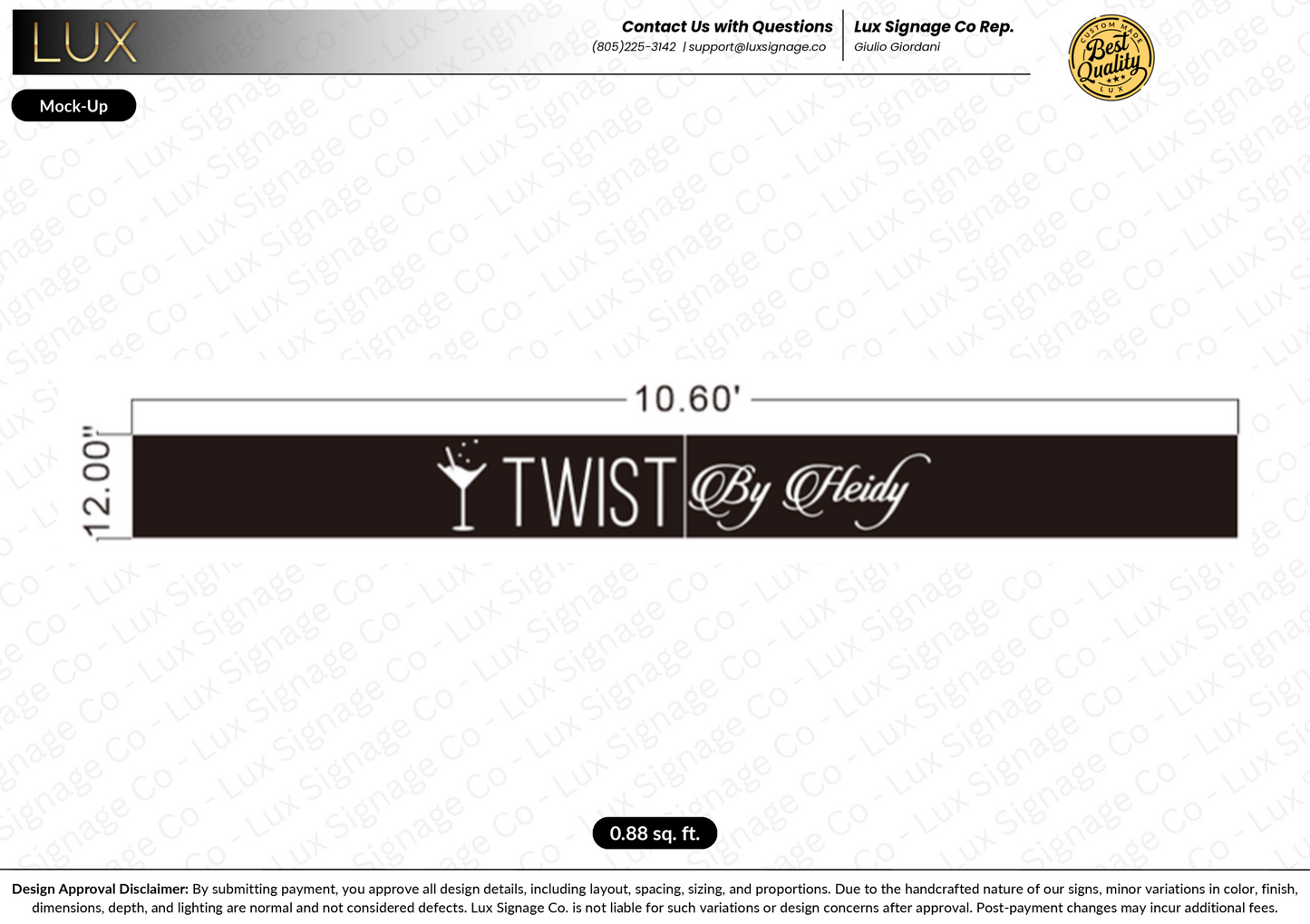 Custom Business Sign for Twist