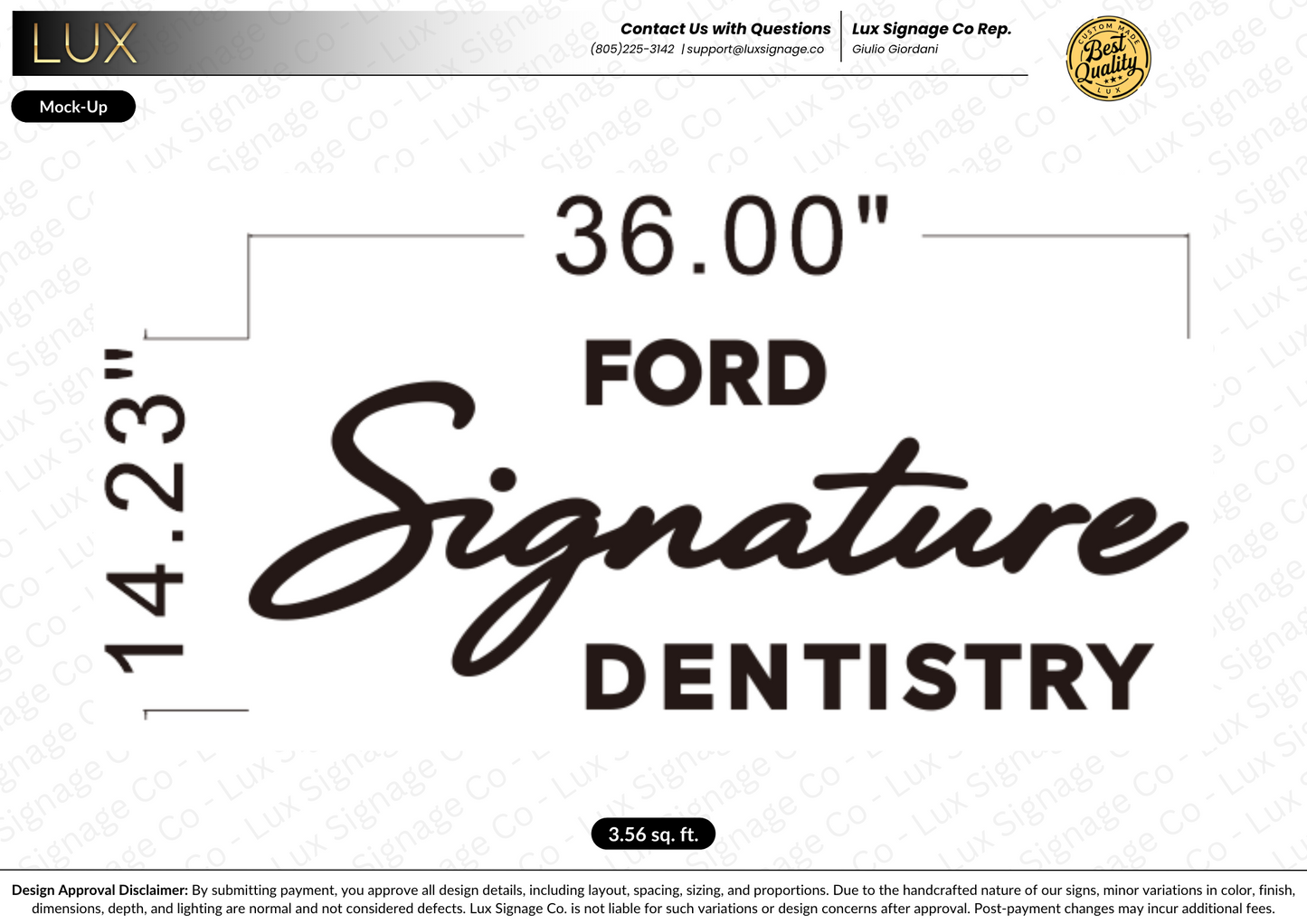 Custom Business Sign for Ford Signature Dentistry