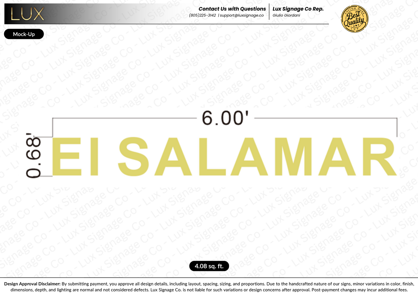 Custom Business Sign for EI SALAMAR