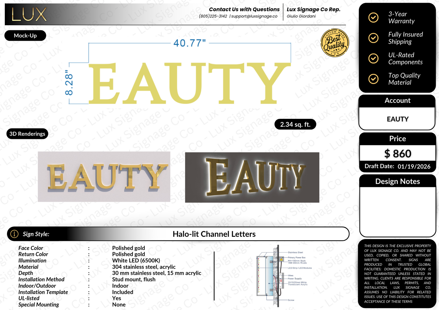 Custom Business Sign for Lauren Cruz