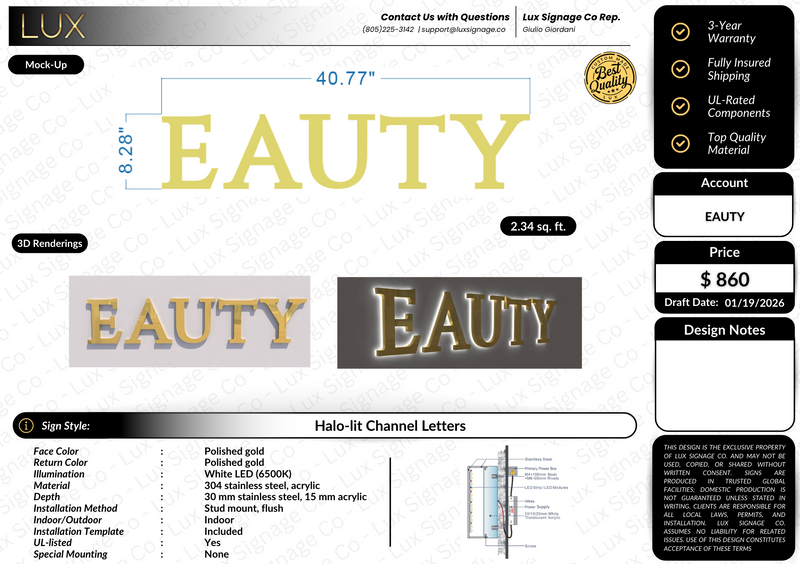Custom Business Sign for Lauren Cruz