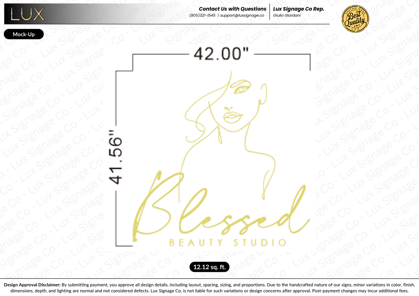 Custom Business Sign for Blessed Beauty Studio