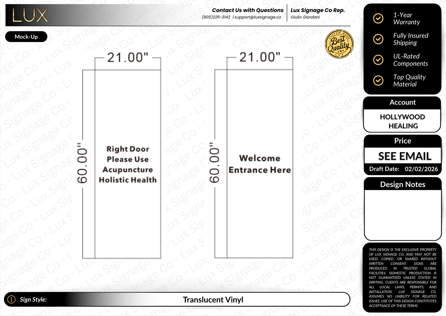 Custom Business Signs for Hollywood Healing