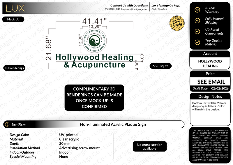 Custom Business Signs for Hollywood Healing