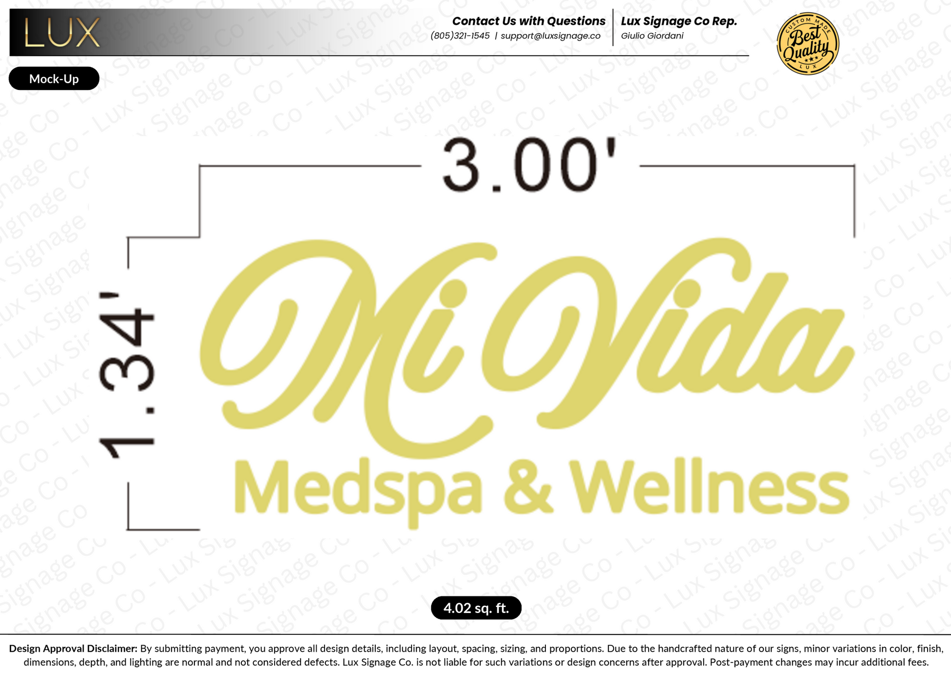 Custom Business Sign for Mi Vida