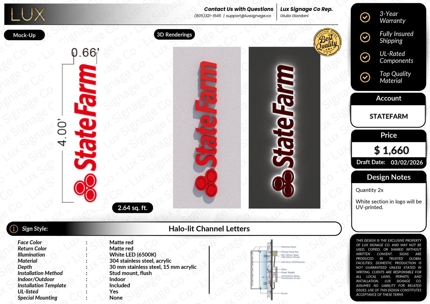 Custom Business Sign for State Farm