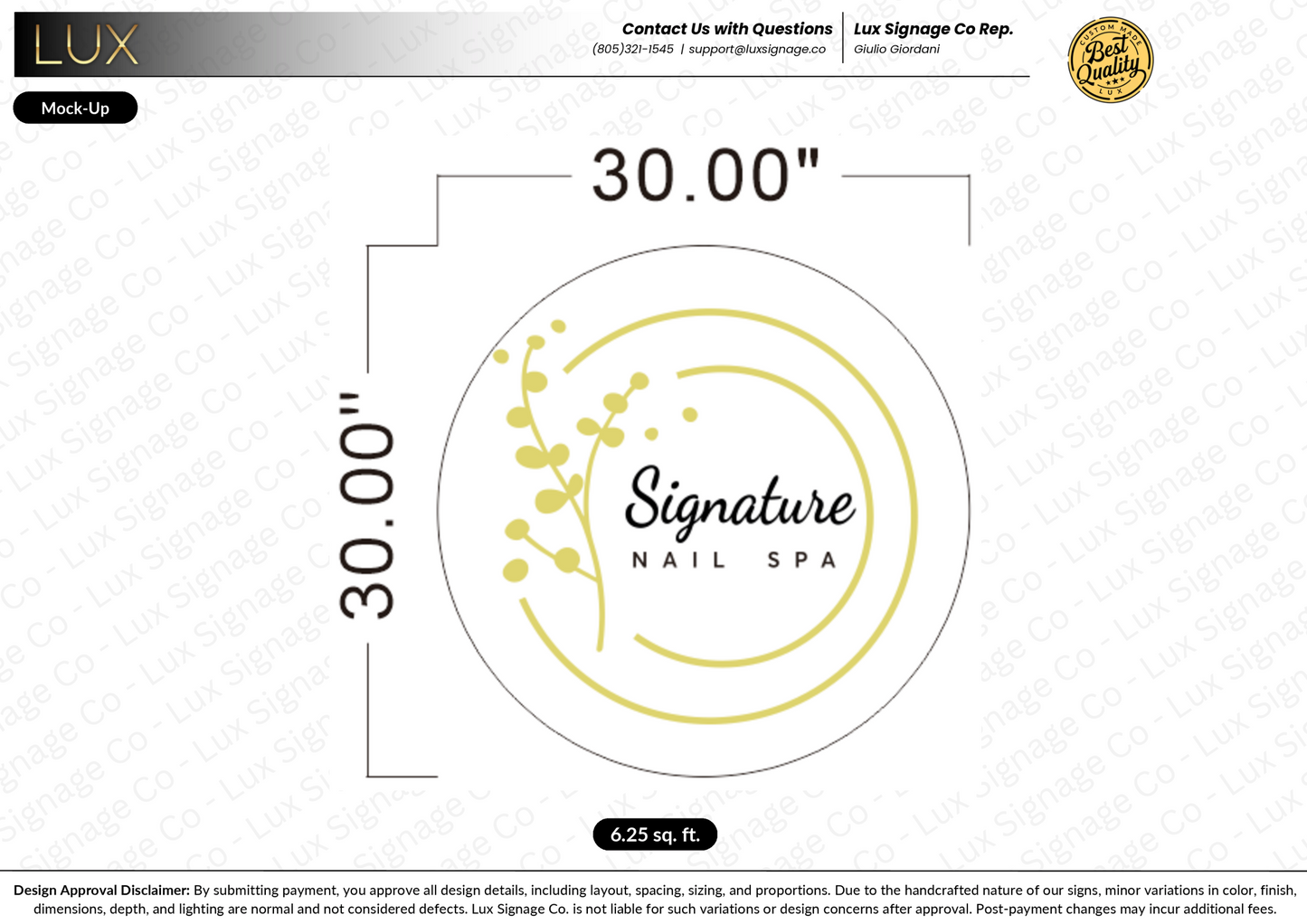 Custom Business Sign for Signature Nail Spa