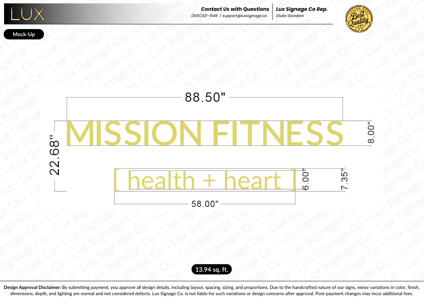 Custom Business Sign for Mission Fitness