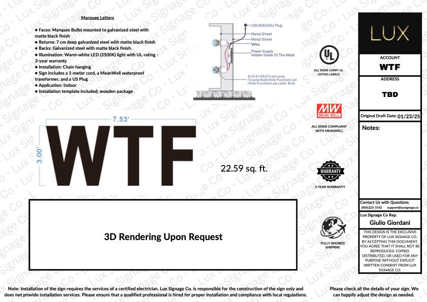 Custom Business Sign for Zafer Ahmed | WTF
