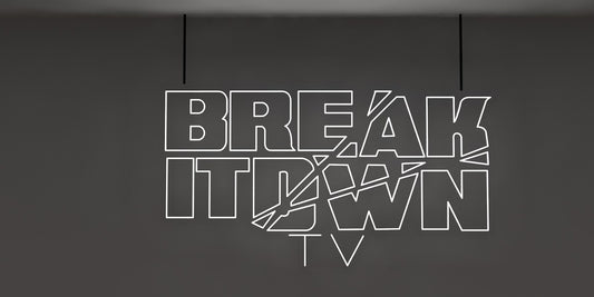 Custom Business Sign for "BREAK IT DWN TV" | 1-Year Warranty