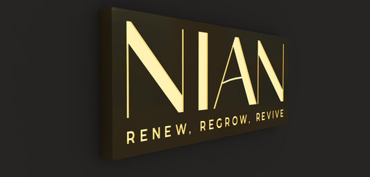 Custom Business Sign for "NIAN" | 1-Year Warranty