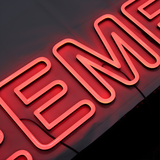 Architectural acrylic LED neon sign for interiors