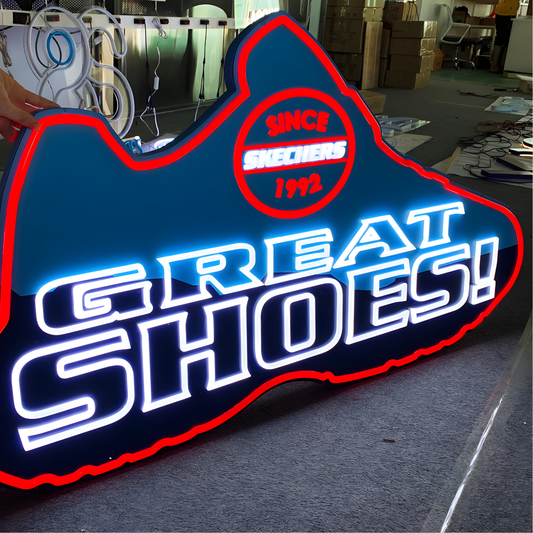 Bold acrylic LED neon sign for brand focal points